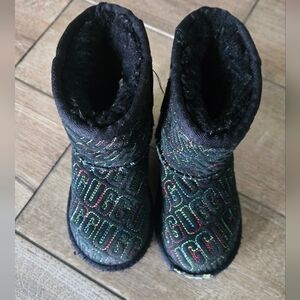 Uggs Kids Classic II Multicolor Graphic Sticth Black Boot Size 9